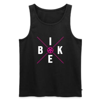 Bicycle wheelless bike saddle-proof bike - Men's Premium Organic Tank Top - black - Front - AI Model Male 178 light (178cm)