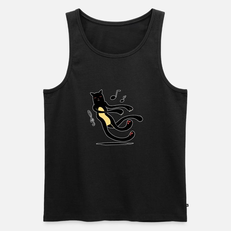 Der sanfte Katzentanz - Männer Premium Bio Tank Top - Schwarz