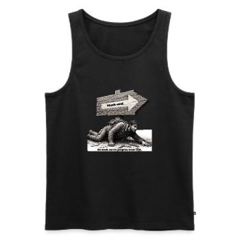 Beeilen Sie sich am Wochenende! - Männer Premium Bio Tank Top - Schwarz - Vorne - AI Model Male 178 light (178cm)