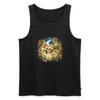 Bunter Vogel - Männer Premium Bio Tank Top - Schwarz - Vorne - Michal (187cm)