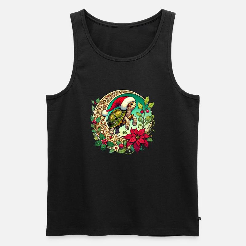 Christmas Turtle - Men's Premium Organic Tank Top - black