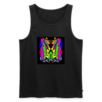 Colorful abstract design - Men's Premium Organic Tank Top - black - Front - AI Model Male 178 light (178cm)