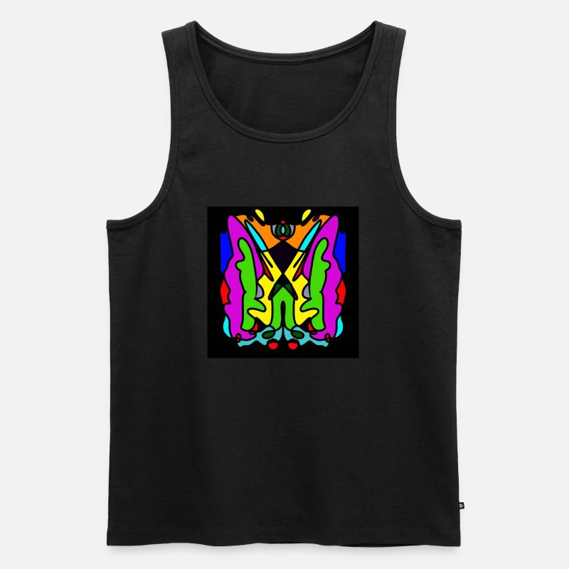 Farbenfrohes abstraktes Design - Männer Premium Bio Tank Top - Schwarz