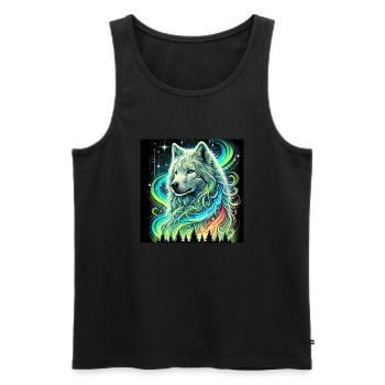 Aurora Wolf - Männer Premium Bio Tank Top - Schwarz - Vorne - Michal (187cm)