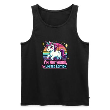 I'm Not Weird I'm Limited Edition Unicorn Rainbow - Men's Premium Organic Tank Top - black - Front - Michal (187cm)