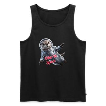 Otter in Space - Männer Premium Bio Tank Top - Schwarz - Vorne - AI Model Male 178 light (178cm)