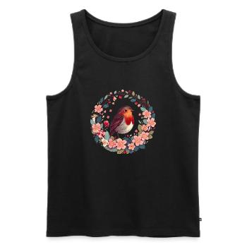 Robin - Men's Premium Organic Tank Top - black - Front - AI Model Male 178 light (178cm)
