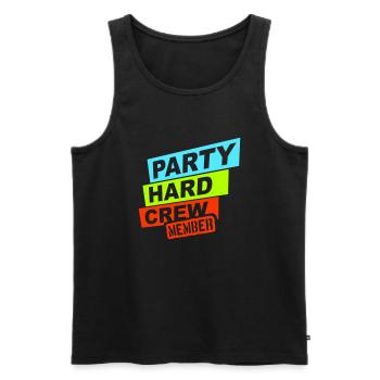Party Hard Crew Member Team Club Friends Celebrate - Men's Premium Organic Tank Top - black - Front - Michal (187cm)