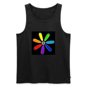 Regenbogen-Stern - Männer Premium Bio Tank Top - Schwarz - Vorne - AI Model Male 178 light (178cm)