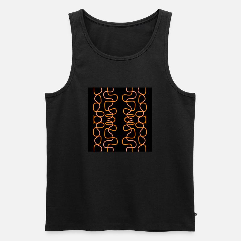 Orangefarbene vertikale Kurven - Männer Premium Bio Tank Top - Schwarz