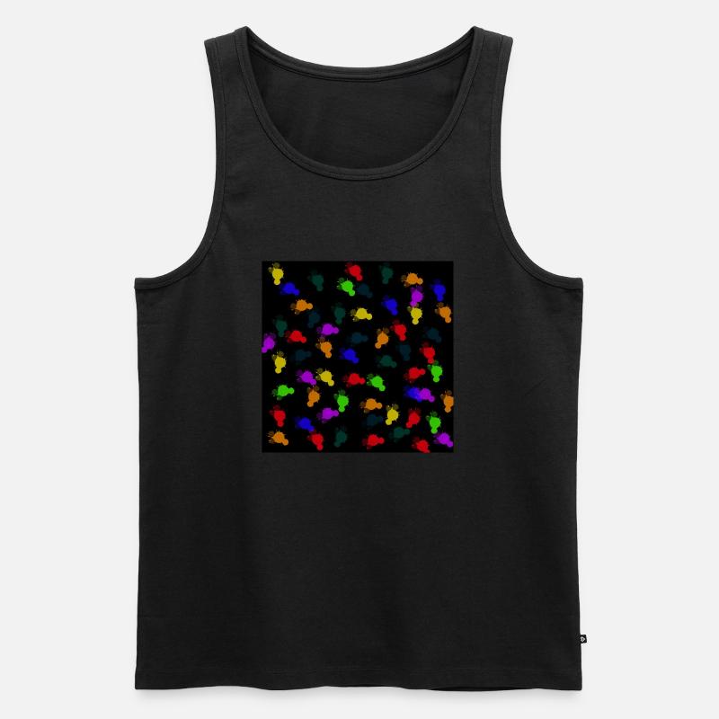 Regenbogen-Flecken - Männer Premium Bio Tank Top - Schwarz