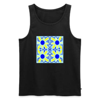 yellow and blue tiles - Men's Premium Organic Tank Top - black - Front - AI Model Male 178 light (178cm)
