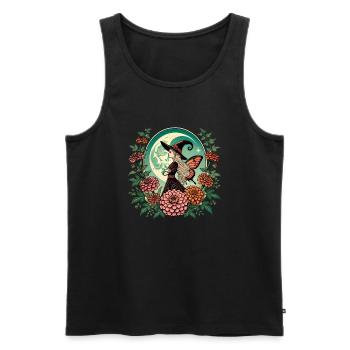 Fee Hexe - Männer Premium Bio Tank Top - Schwarz - Vorne - Michal (187cm)