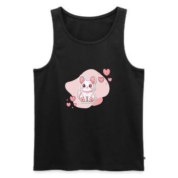 Lapin Kawaii - Débardeur bio Premium Homme - noir - Devant - Michal (187cm)
