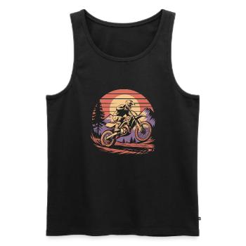 Retro Off-road Motorbike - Men's Premium Organic Tank Top - black - Front - Michal (187cm)