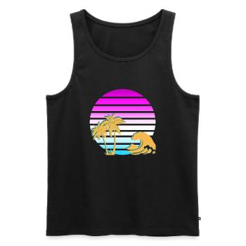 Vintage beach vibes - Men's Premium Organic Tank Top - black - Front - Michal (187cm)