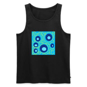 blue circles - Men's Premium Organic Tank Top - black - Front - Michal (187cm)