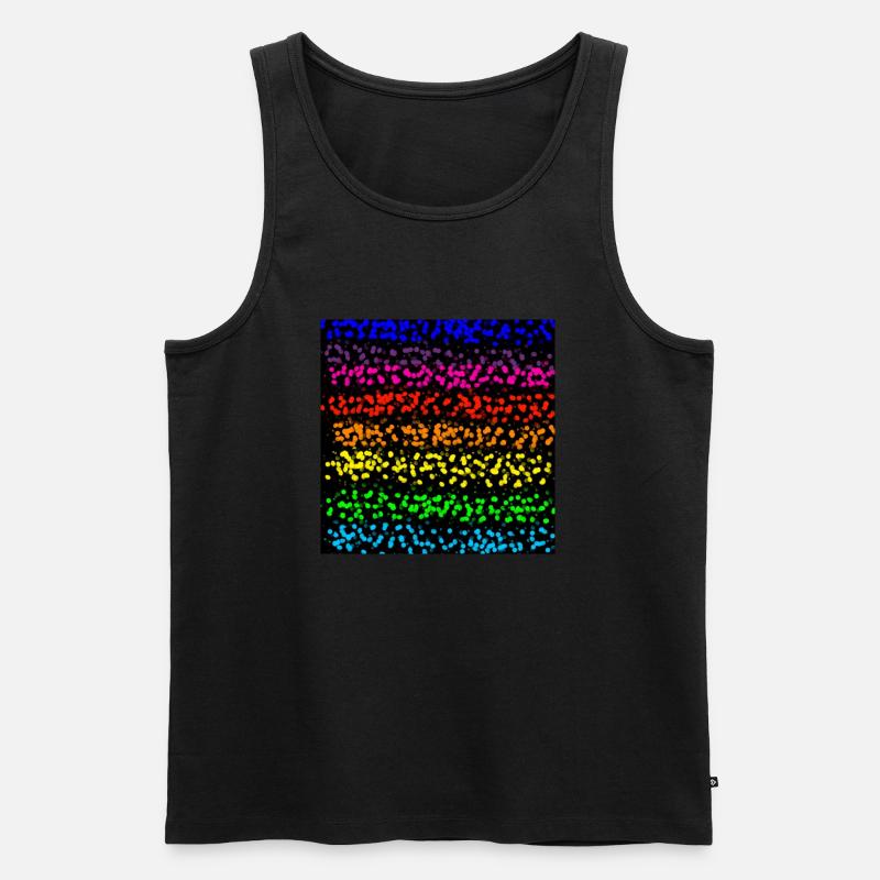Punktstreifen in Regenbogenfarbe - Männer Premium Bio Tank Top - Schwarz