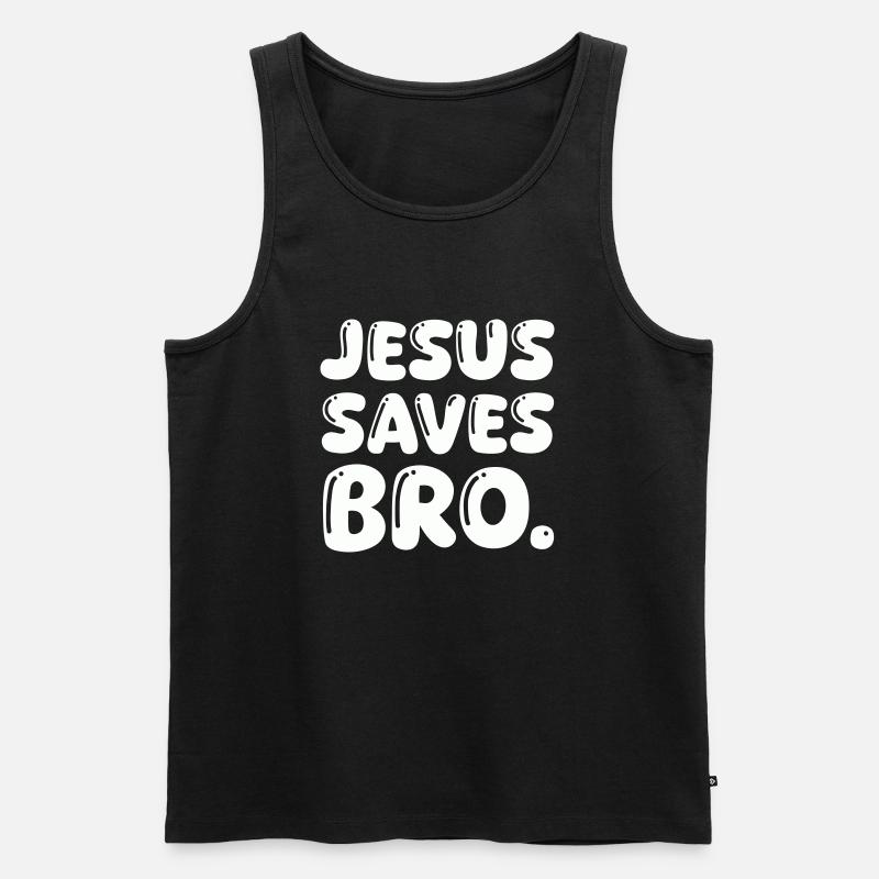 jesus saves bro - Männer Premium Bio Tank Top - Schwarz