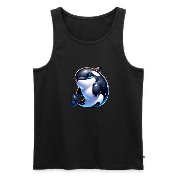 Orque baleine - Débardeur bio Premium Homme - noir - Devant - AI Model Male 178 light (178cm)
