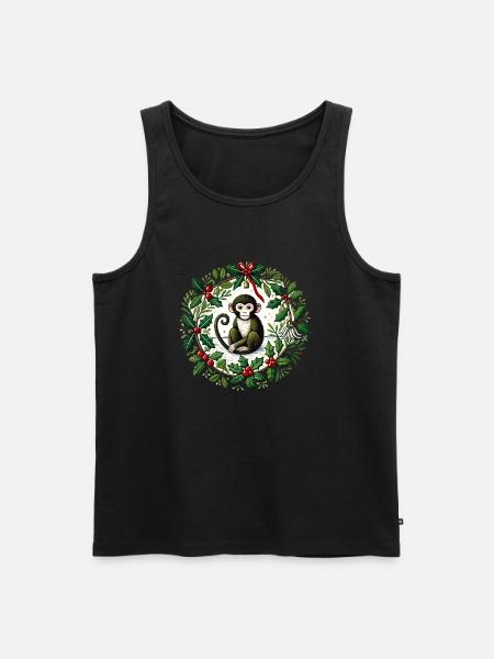 Christmas Monkey - Men's Premium Organic Tank Top - black
