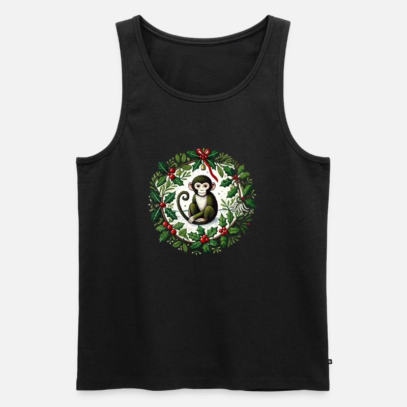 Christmas Monkey - Men's Premium Organic Tank Top - black