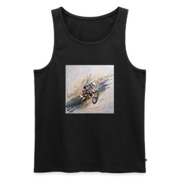 Motocross Design Enduro / Geschenkidee T-Shirt - Männer Premium Bio Tank Top - Schwarz - Vorne - Michal (187cm)