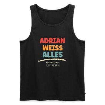 Adrian weiss Alles - Männer Premium Bio Tank Top - Schwarz - Vorne - AI Model Male 178 light (178cm)
