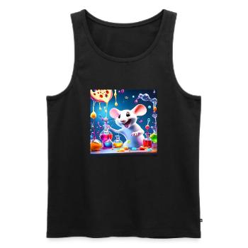 Maus Käse Labor - Männer Premium Bio Tank Top - Schwarz - Vorne - Michal (187cm)