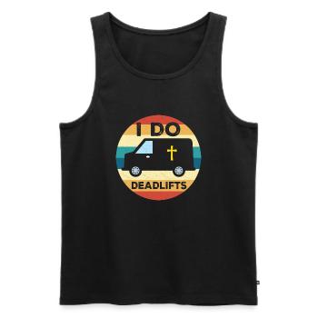 I Do Deadlifts Mortician Mortuary - Men's Premium Organic Tank Top - black - Front - AI Model Male 178 light (178cm)