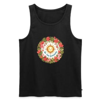 Sei der Sonnenschein - Männer Premium Bio Tank Top - Schwarz - Vorne - Michal (187cm)