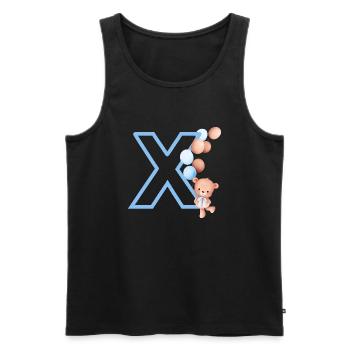 Blue Letter x Bear - Men's Premium Organic Tank Top - black - Front - AI Model Male 178 light (178cm)