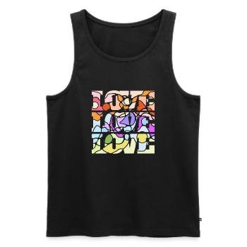 Love - Love - Love - Männer Premium Bio Tank Top - Schwarz - Vorne - Michal (187cm)