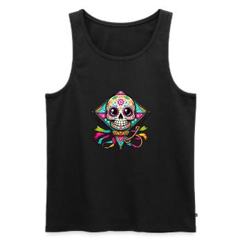 Sugar Skull Gift - Men's Premium Organic Tank Top - black - Front - Michal (187cm)