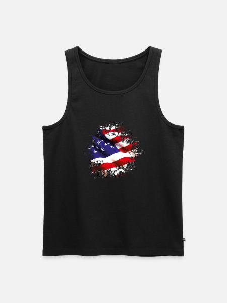 splat USA - Men's Premium Organic Tank Top - black