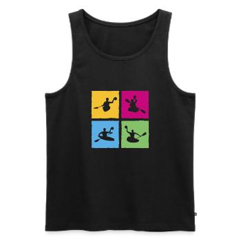 Kanupolo Canoe Polo Spieler Retro Style - Männer Premium Bio Tank Top - Schwarz - Vorne - Michal (187cm)