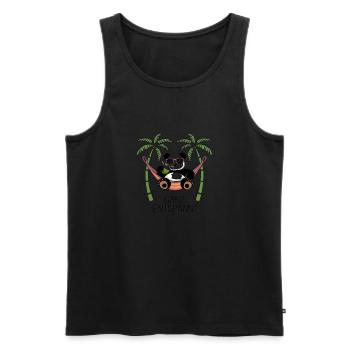 Panda - Complètement détendu - Débardeur bio Premium Homme - noir - Devant - AI Model Male 178 light (178cm)