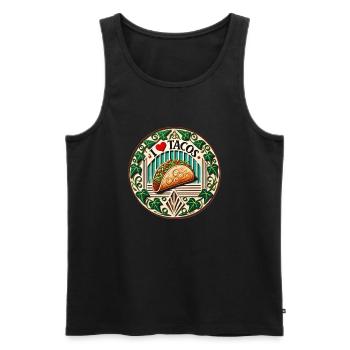 Ich liebe Tacos - Männer Premium Bio Tank Top - Schwarz - Vorne - Michal (187cm)
