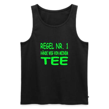 Tee - Männer Premium Bio Tank Top - Schwarz - Vorne - Michal (187cm)