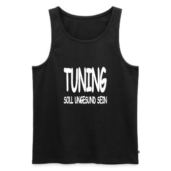 Tuning - Männer Premium Bio Tank Top - Schwarz - Vorne - Michal (187cm)