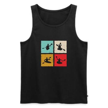 Kanupolo Canoe Polo Spieler Retro Style - Männer Premium Bio Tank Top - Schwarz - Vorne - Michal (187cm)