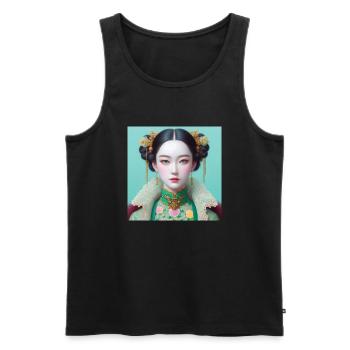Butterfly Girl - Men's Premium Organic Tank Top - black - Front - AI Model Male 178 light (178cm)