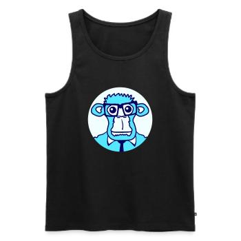 Schlauer Nerd Affe Kopf Hornbrille Geek Gesicht - Männer Premium Bio Tank Top - Schwarz - Vorne - AI Model Male 178 light (178cm)