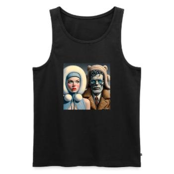 cold! - Men's Premium Organic Tank Top - black - Front - AI Model Male 178 light (178cm)