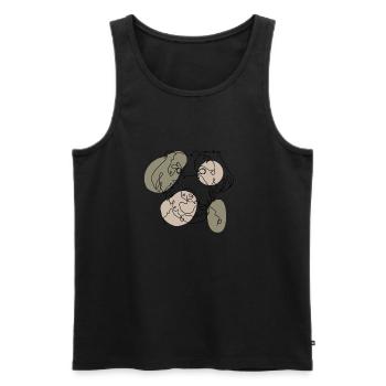 Pudel Eine Linie Bunte Vintage Spots - Männer Premium Bio Tank Top - Schwarz - Vorne - Michal (187cm)