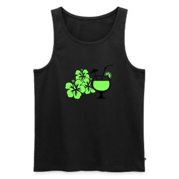 Hawaiian Hibiscus Cocktail - Men's Premium Organic Tank Top - black - Front - AI Model Male 178 light (178cm)