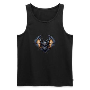 Wilde, wütende, kämpferische, kämpferische, motivierende Fledermaus - Männer Premium Bio Tank Top - Schwarz - Vorne - Michal (187cm)