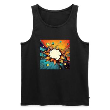 Vibrant Abstract Explosive Cloud Design - Men's Premium Organic Tank Top - black - Front - AI Model Male 178 light (178cm)