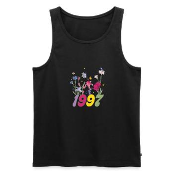 Year of birth 1997 wildflowers - Men's Premium Organic Tank Top - black - Front - AI Model Male 178 light (178cm)