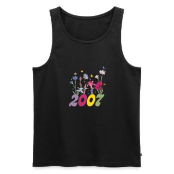 Geburtsjahr 2007 Wildblumen - Männer Premium Bio Tank Top - Schwarz - Vorne - AI Model Male 178 light (178cm)